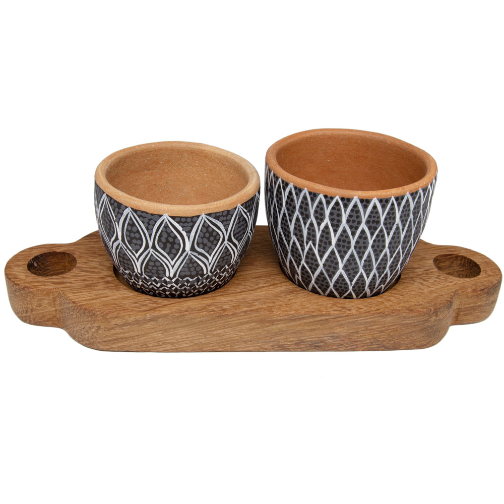 3 Piece Entertaining Serving Set with Parota Tray