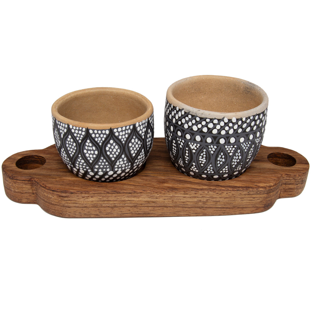 3 Piece Entertaining Serving Set with Parota Tray