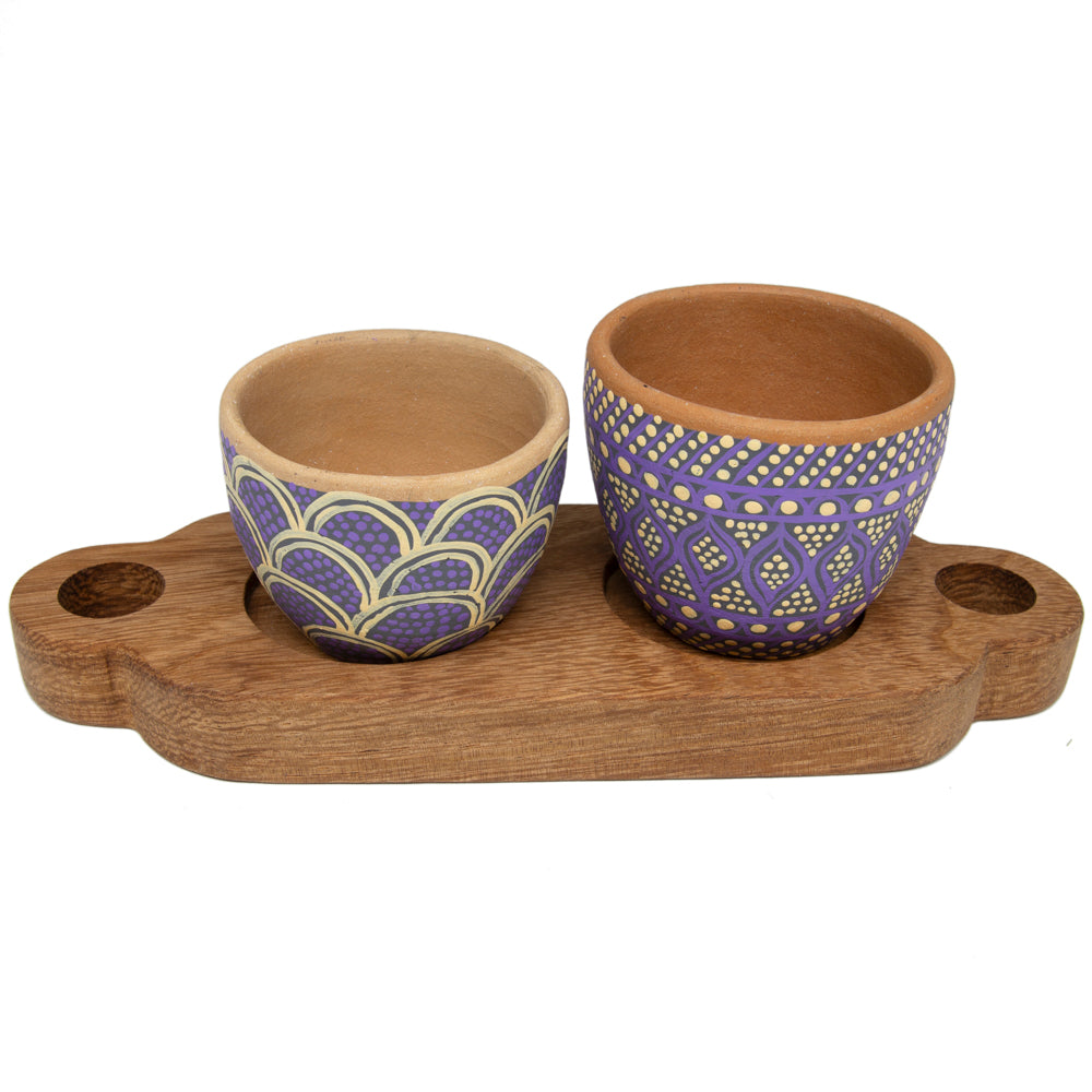 3 Piece Entertaining Serving Set with Parota Tray