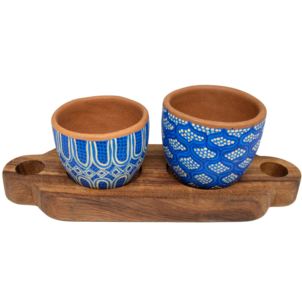 3 Piece Entertaining Serving Set with Parota Tray