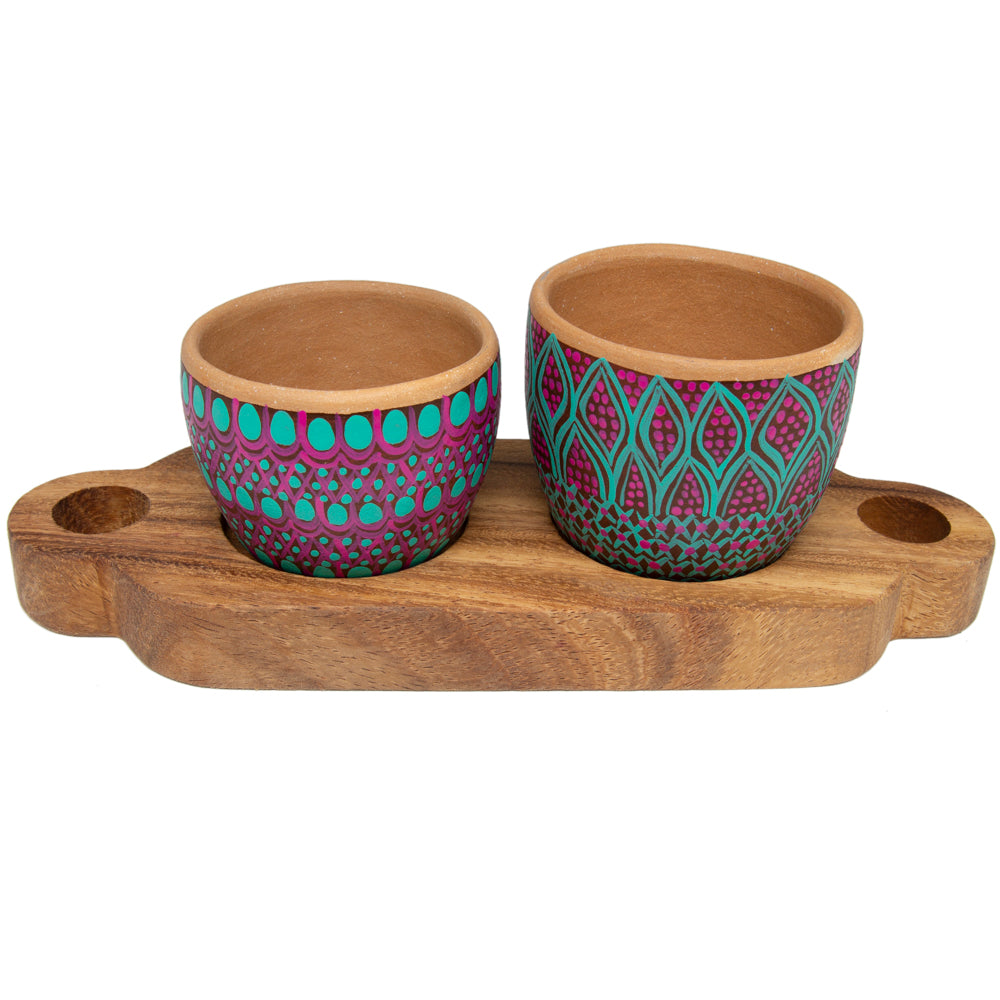 3 Piece Entertaining Serving Set with Parota Tray