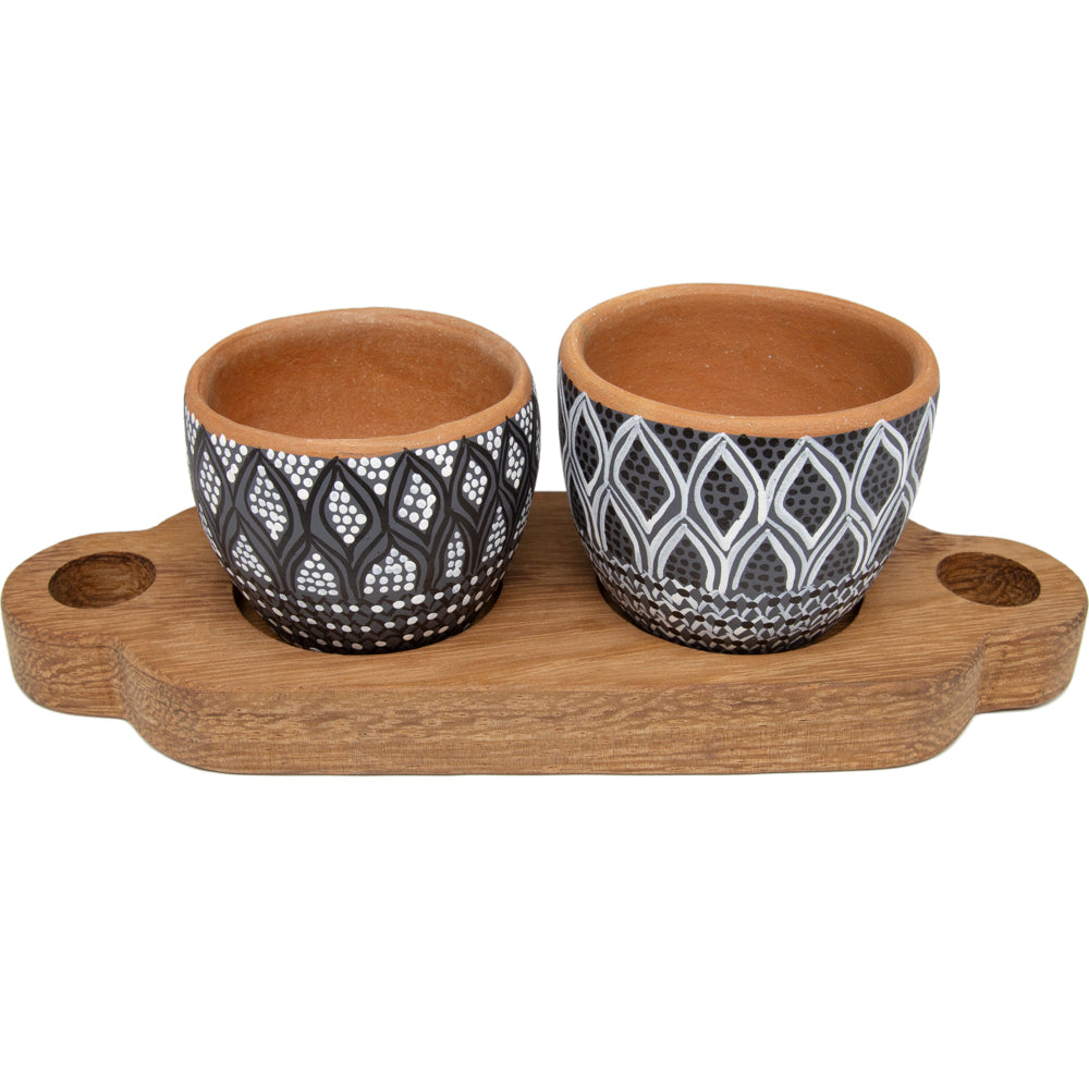 3 Piece Entertaining Serving Set with Parota Tray