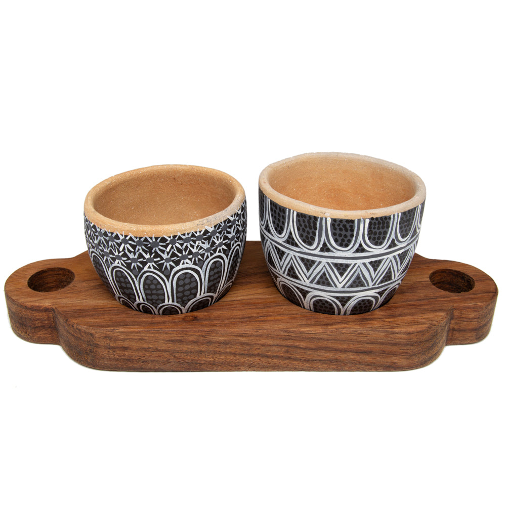 3 Piece Entertaining Serving Set with Parota Tray