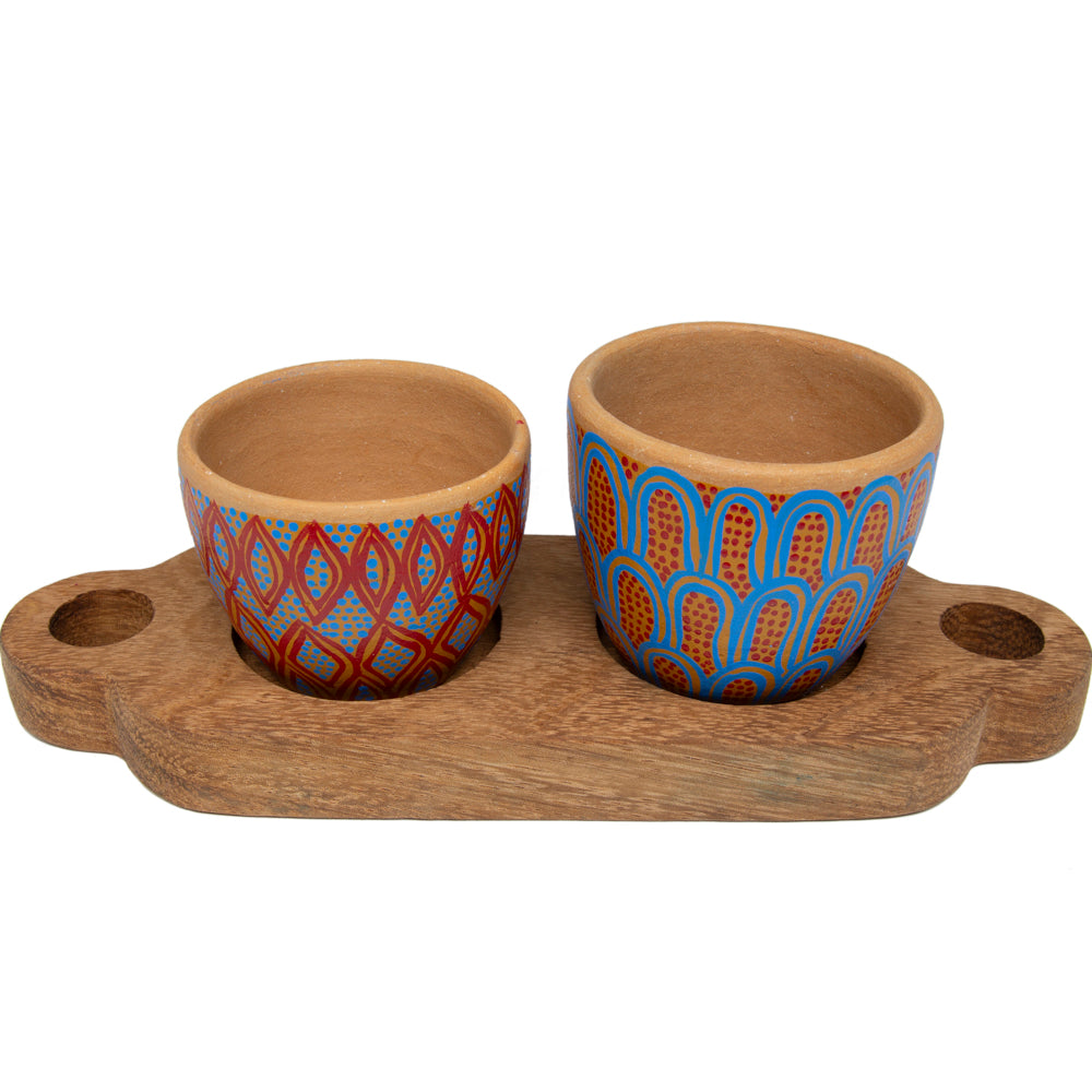 3 Piece Entertaining Serving Set with Parota Tray