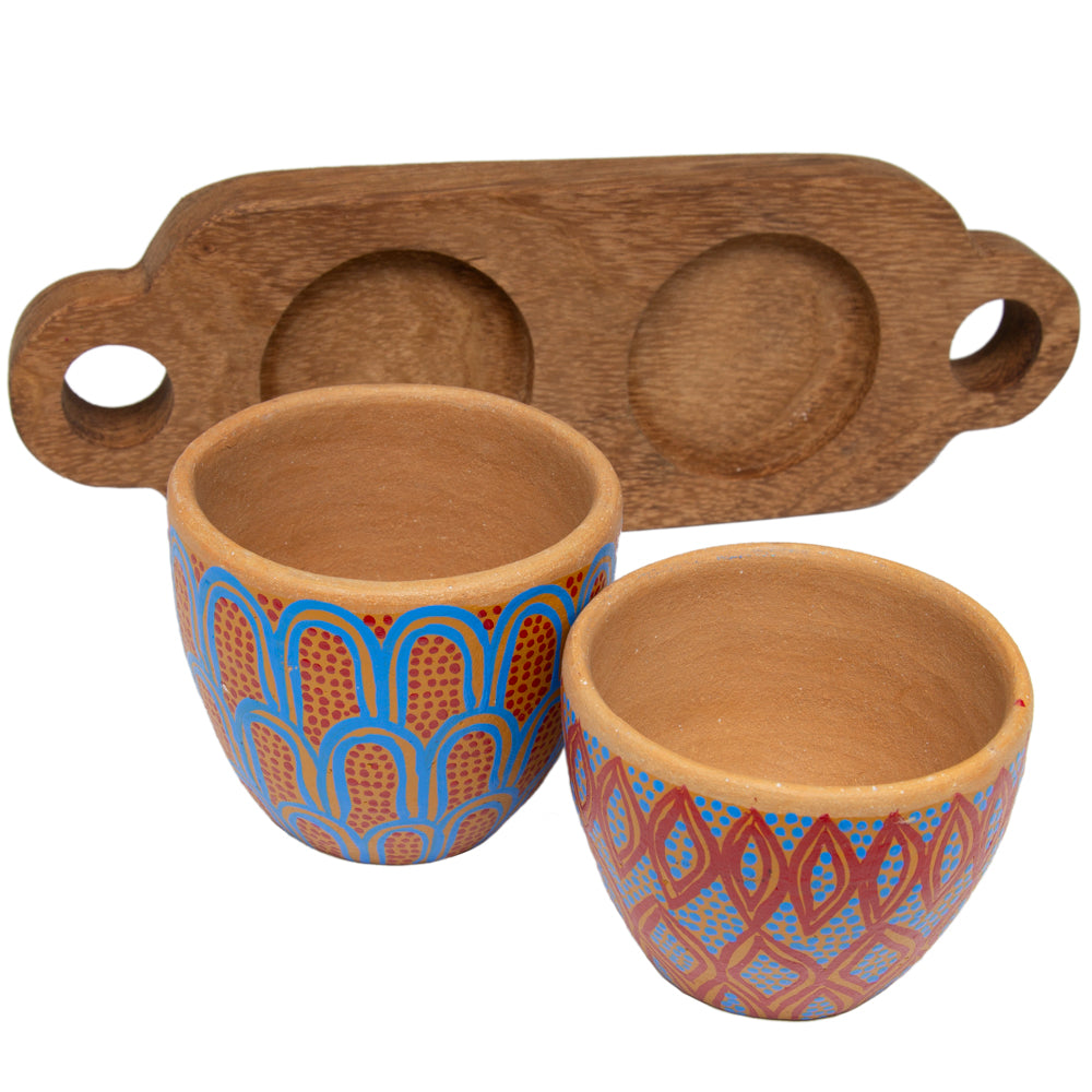 3 Piece Entertaining Serving Set with Parota Tray