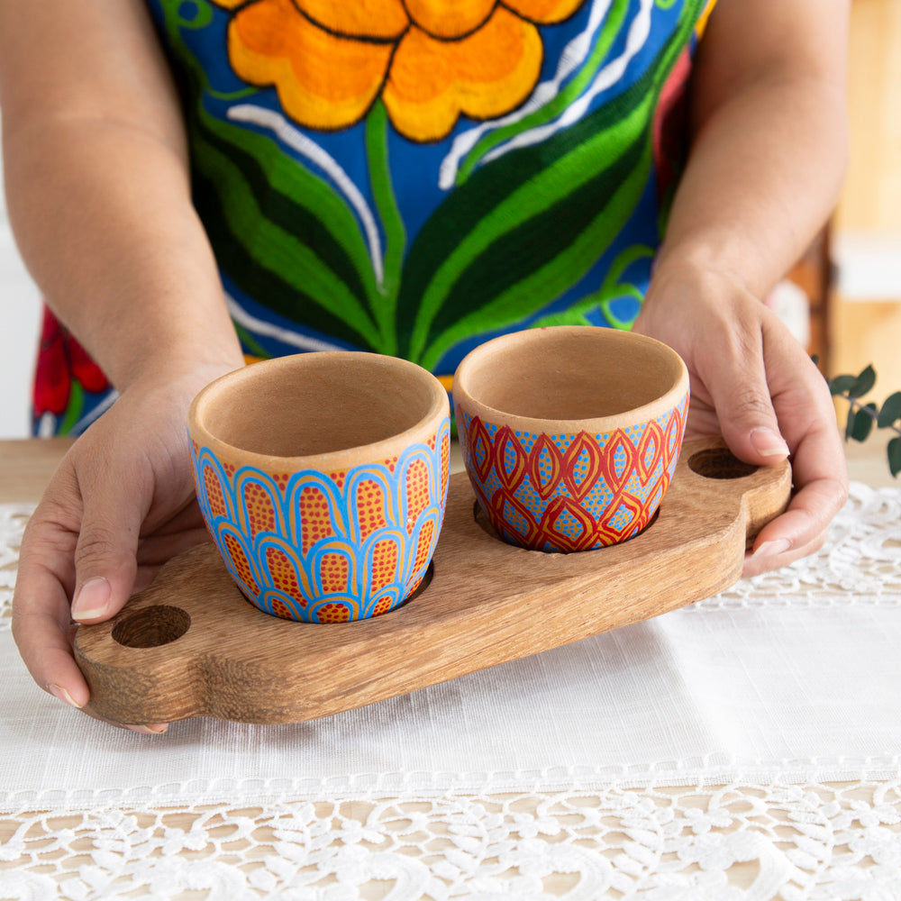3 Piece Entertaining Serving Set with Parota Tray