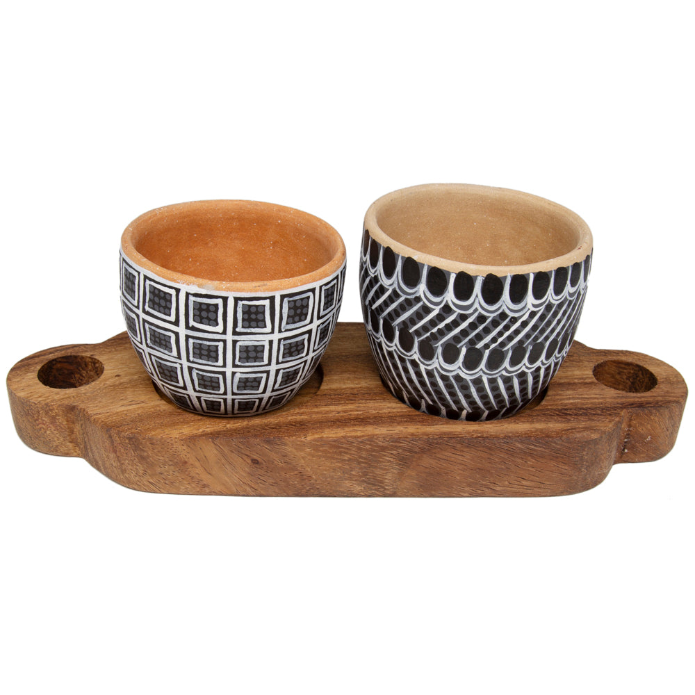 3 Piece Entertaining Serving Set with Parota Tray