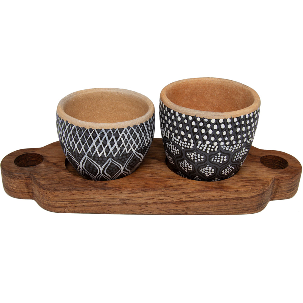 3 Piece Entertaining Serving Set with Parota Tray