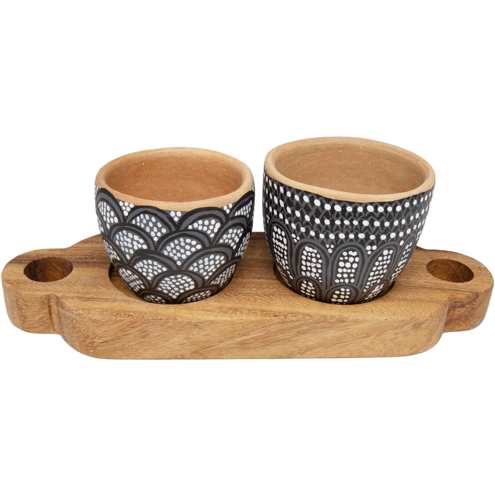 3 Piece Entertaining Serving Set with Parota Tray