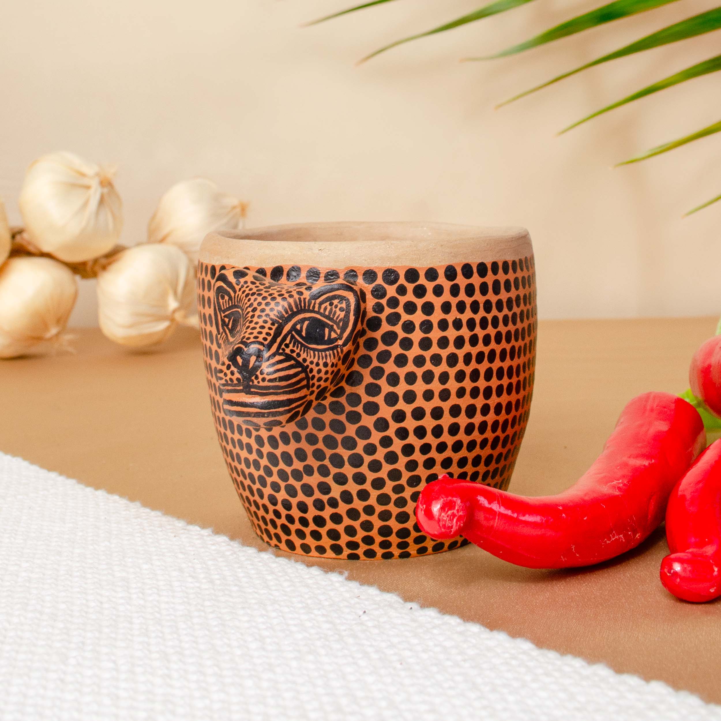 Jaguar Handcrafted Clay Salsa Bowl
