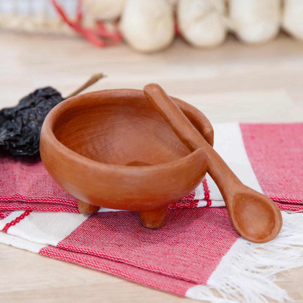 Barro Rojo Terracotta Salsa Bowl with Spoon