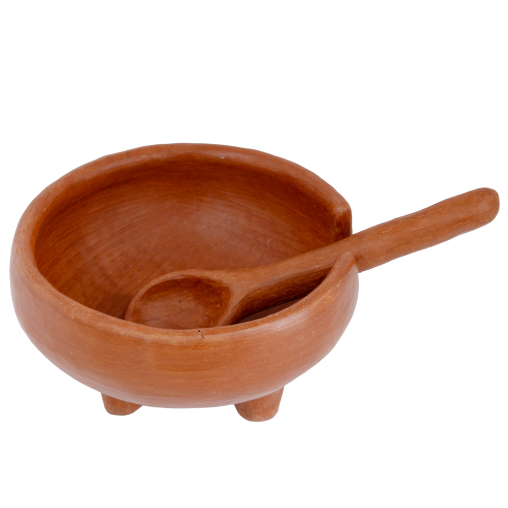 Barro Rojo Terracotta Salsa Bowl with Spoon