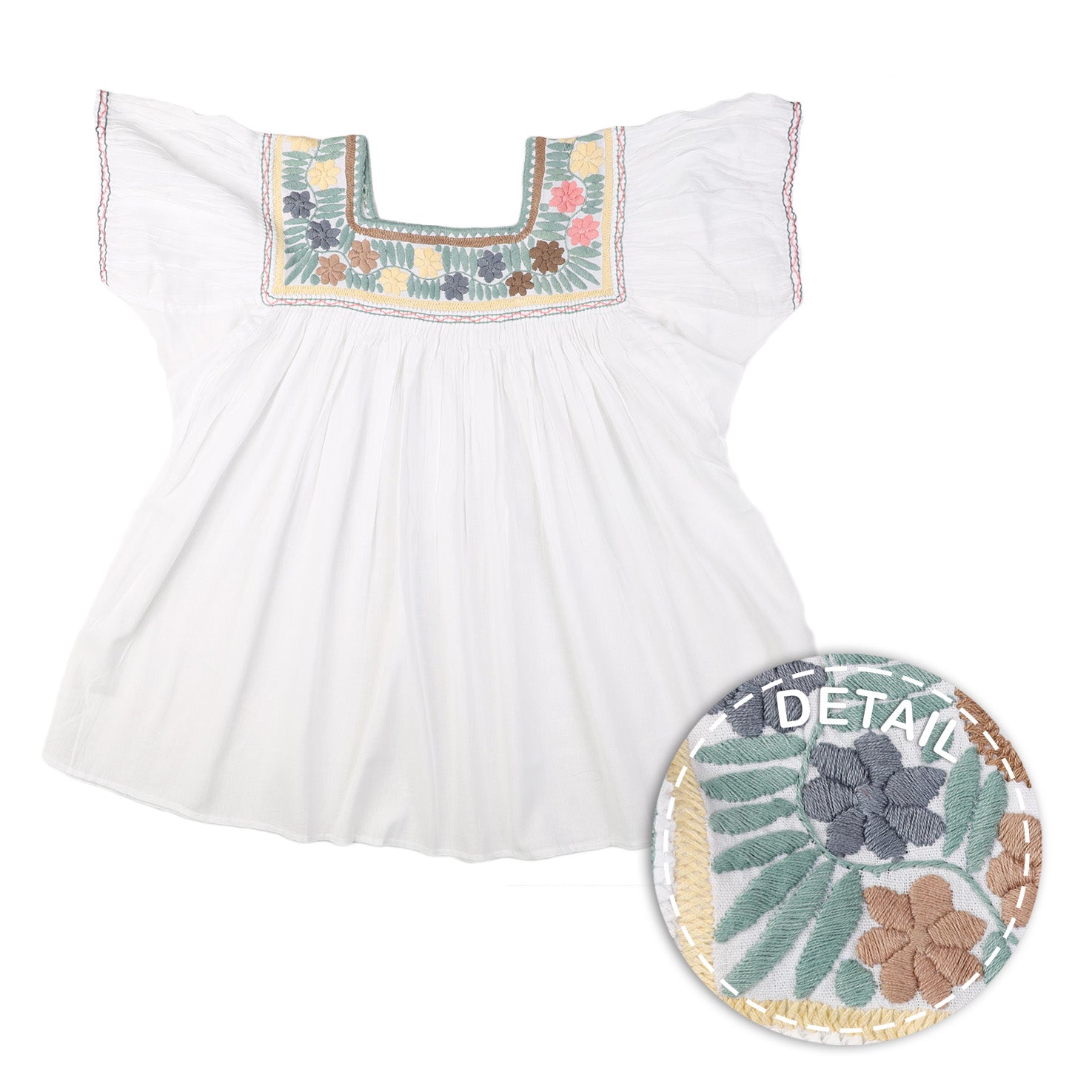 Carranza Short Sleeve Embroidered Blouse