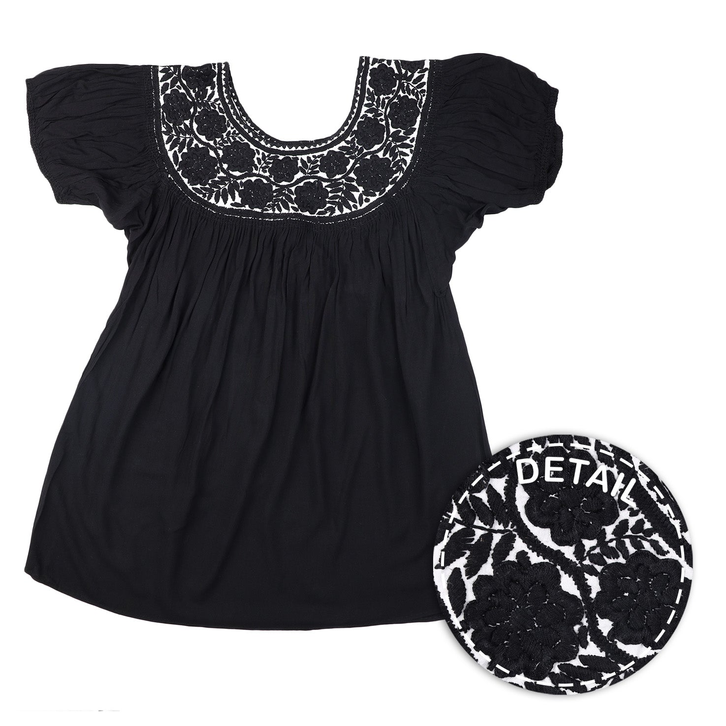 Carranza Short Sleeve Embroidered Blouse