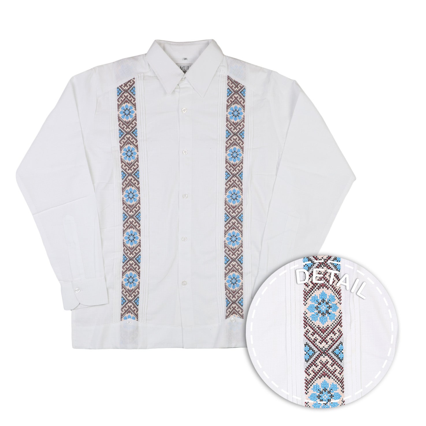 Caminos Embroidered Guayabera