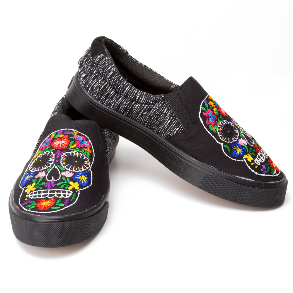 San Antonino Sugar Skull Multicolor Embroidered Sneakers