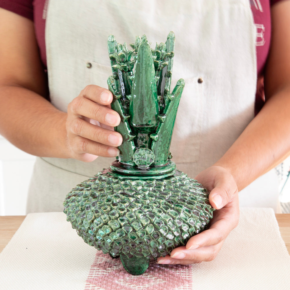 Piña Húngara Wide 10" Decorative Pineapple Sculpture