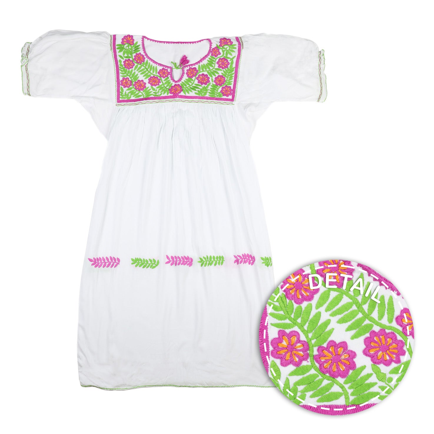 Carranza Short Sleeve Embroidered Dress