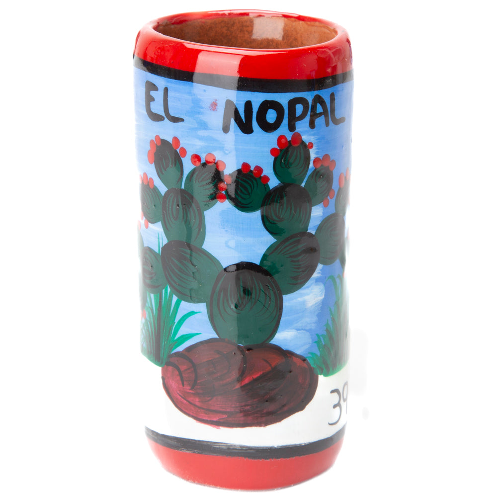 Lotería Hand-painted Clay Shot Glass