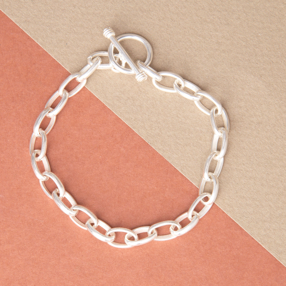 Sterling Silver Oval Chain Bracelet