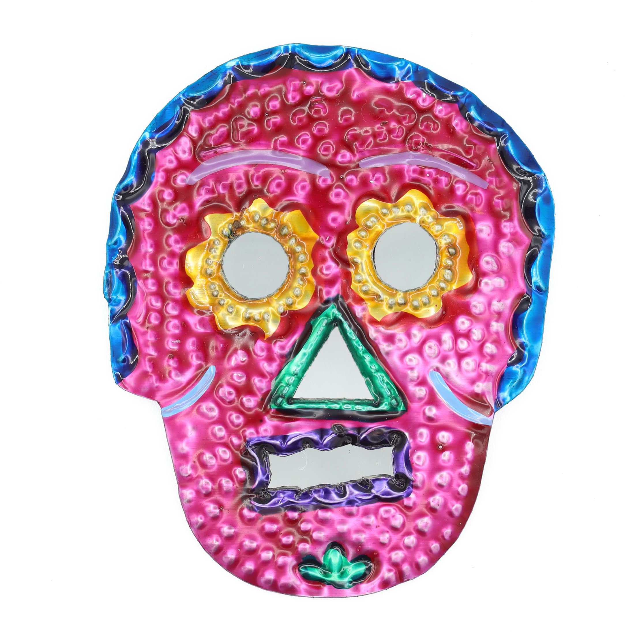 Tin Art Calaveras With Mirror