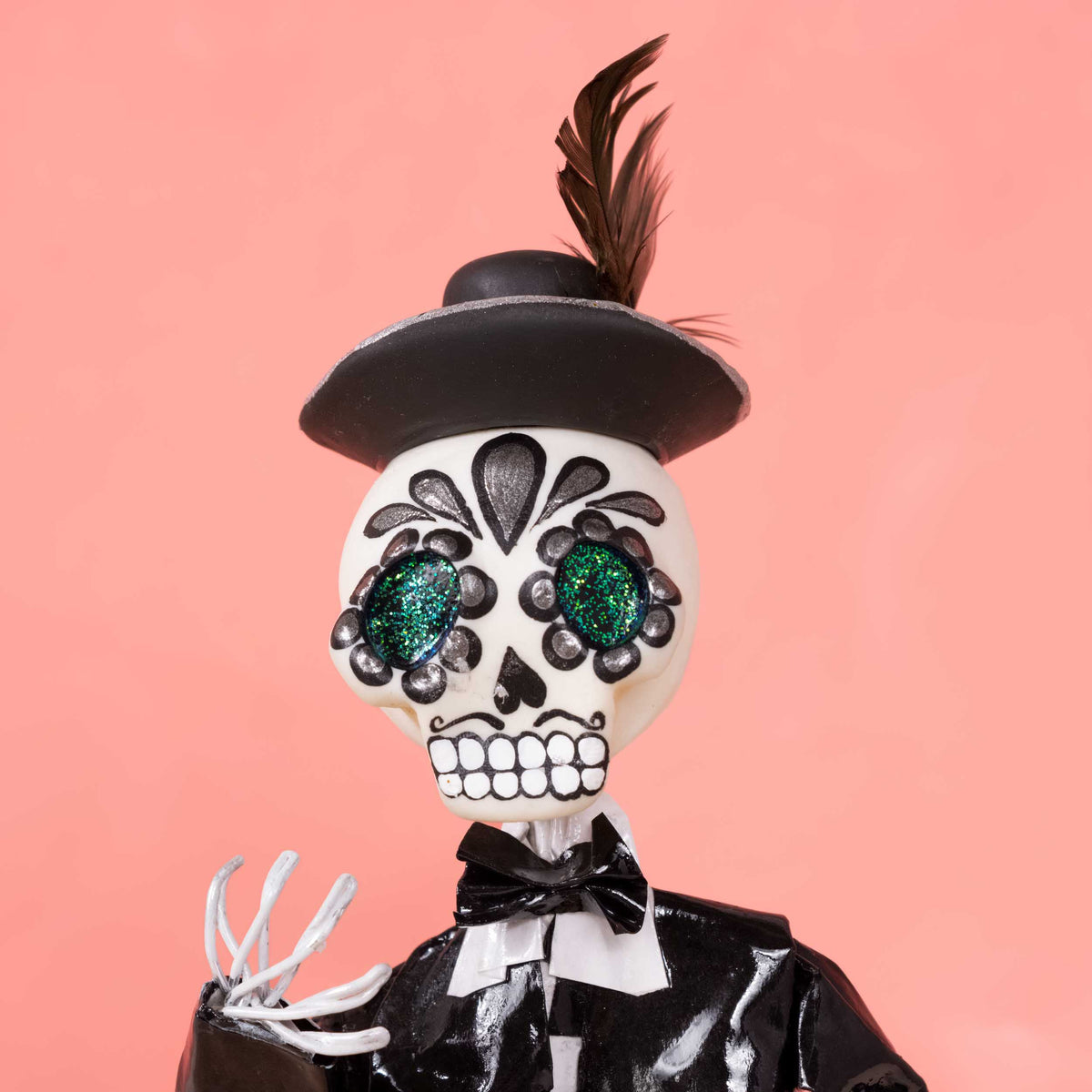 Papier-Mâché Sugar Skull Bride and Groom Sculpture