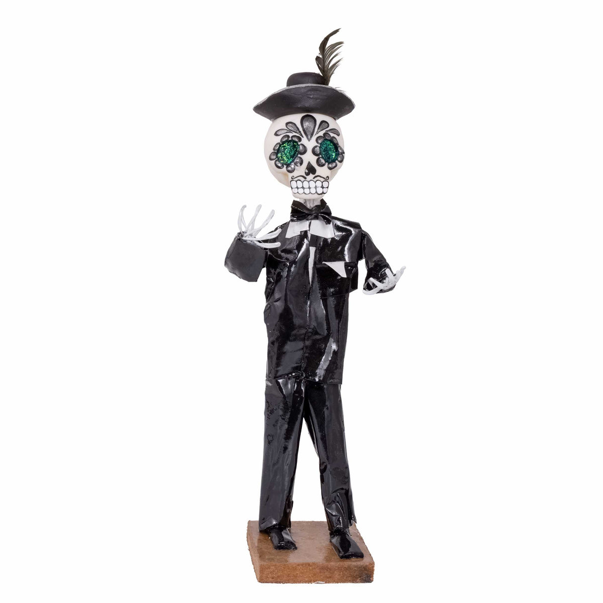 Papier-Mâché Sugar Skull Bride and Groom Sculpture