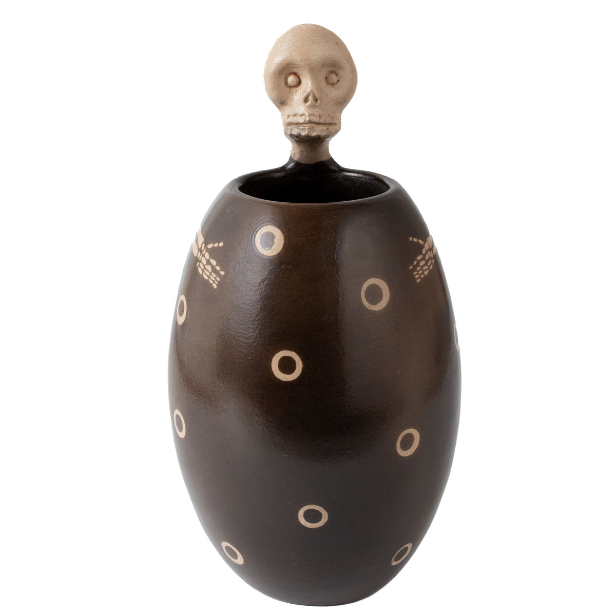 Zinapécuaro Dotted Skeleton Ceramic Vase