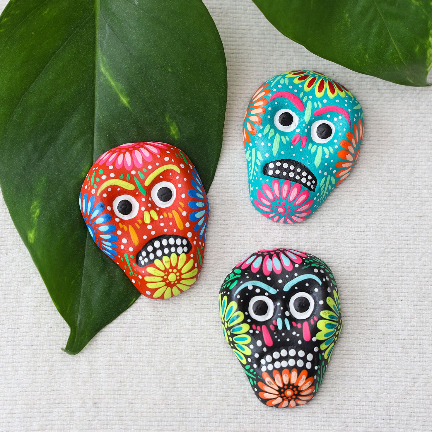 Day of the Dead Clay Calavera Fridge Magnet