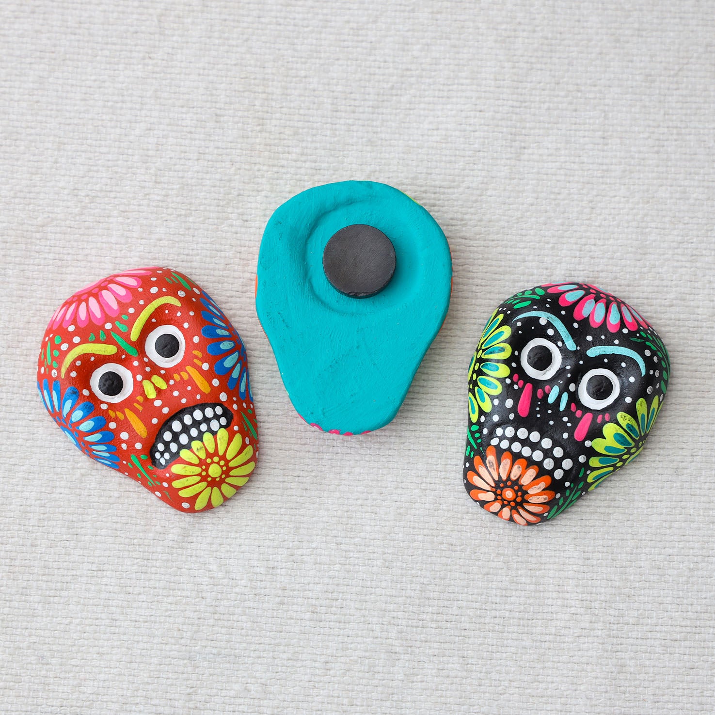 Day of the Dead Clay Calavera Fridge Magnet