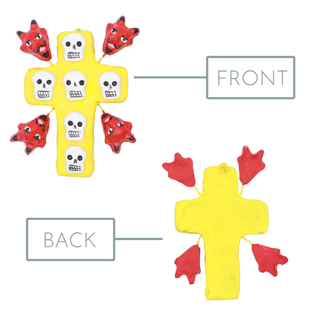 Day of the Dead Clay Wall Decor Small Cross