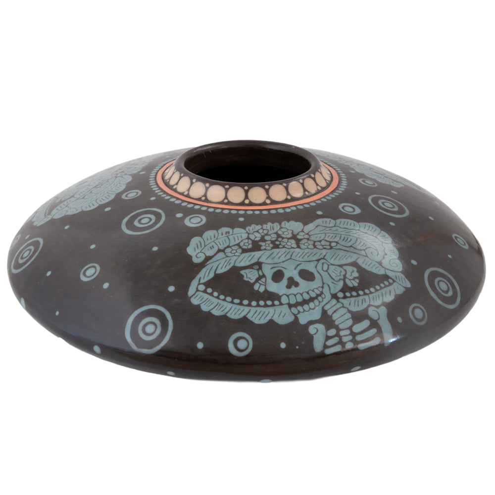 Zinapécuaro Luneta Catrina Ceramic Vase