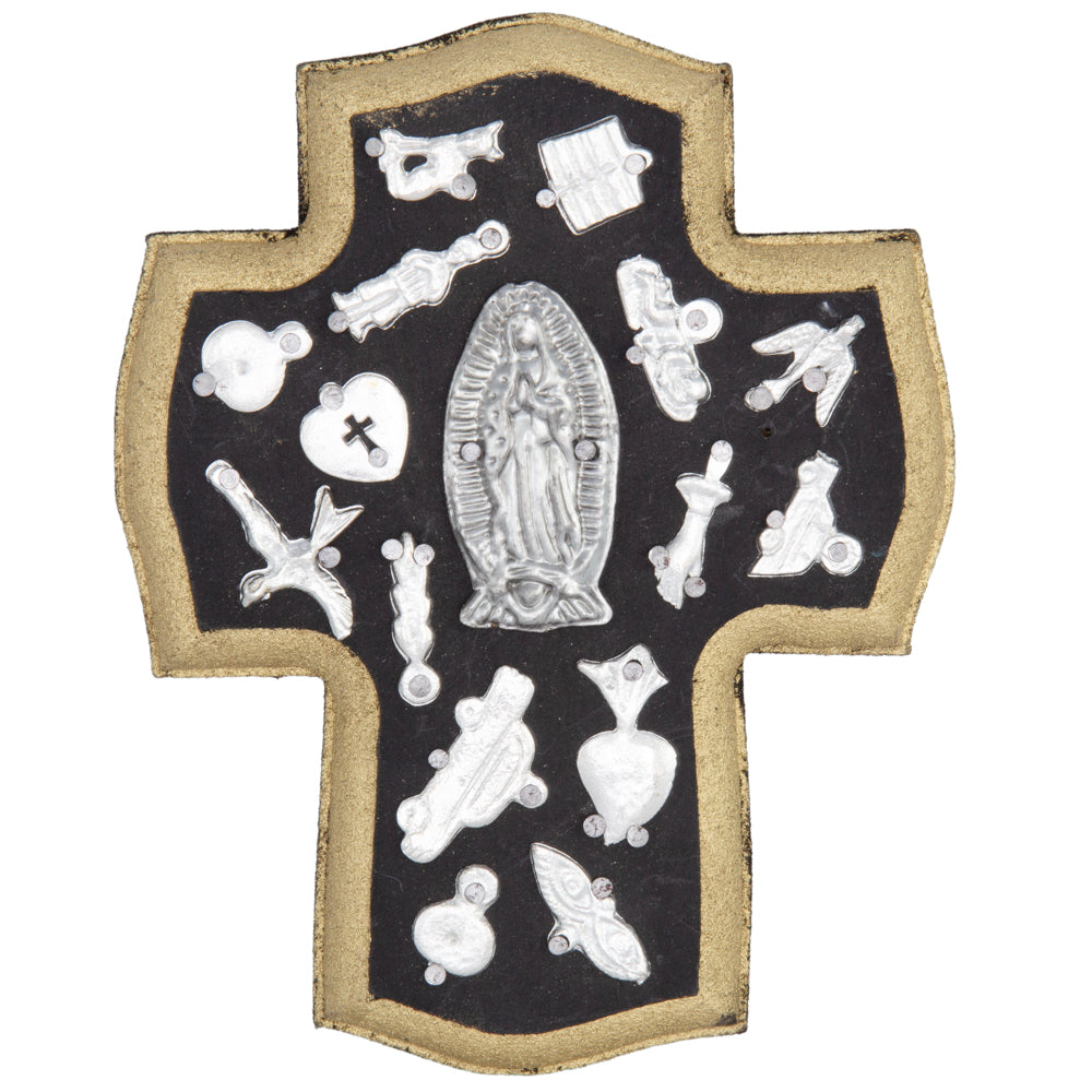 Wooden Wall Cross with Milagritos, Small