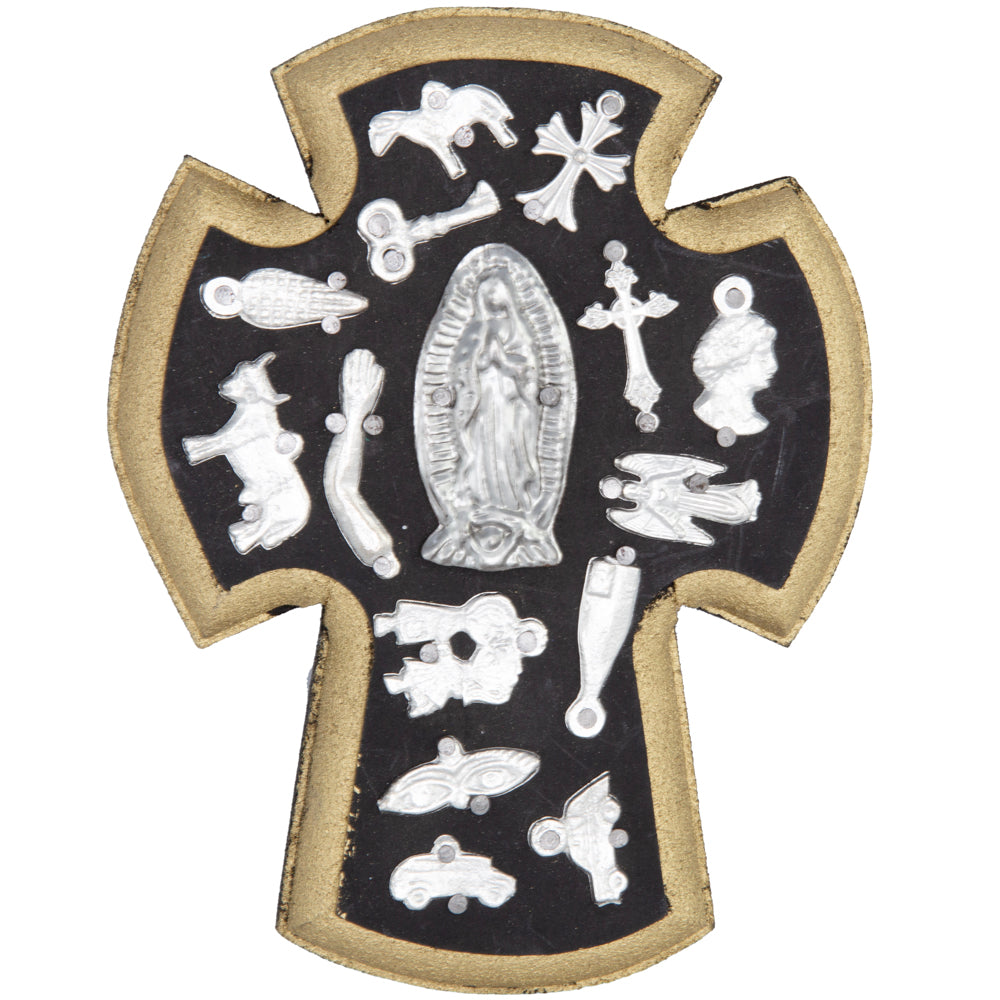 Wooden Wall Cross with Milagritos, Small