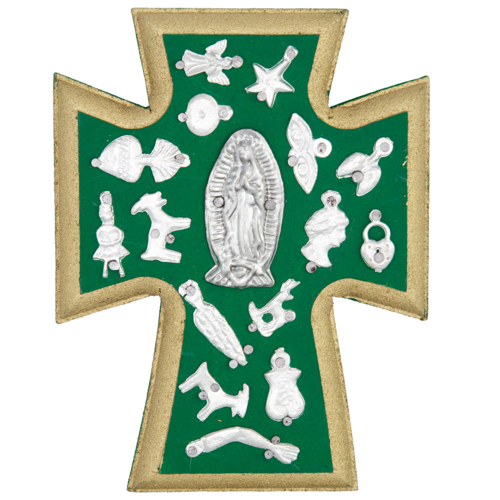 Wooden Wall Cross with Milagritos, Small