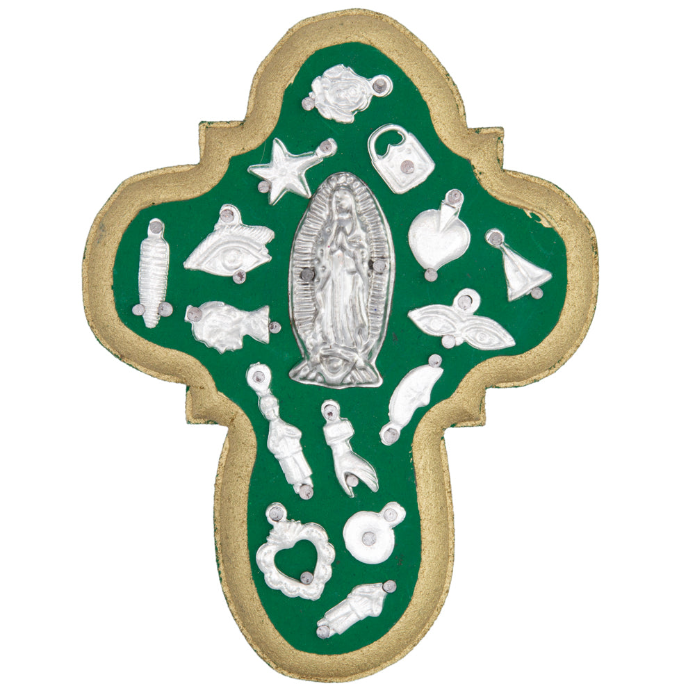 Wooden Wall Cross with Milagritos, Small