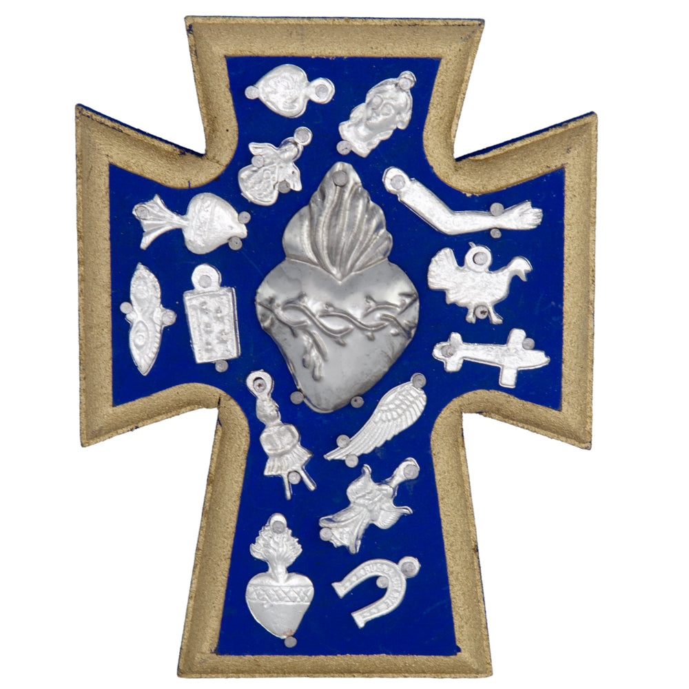 Wooden Wall Cross with Milagritos, Small