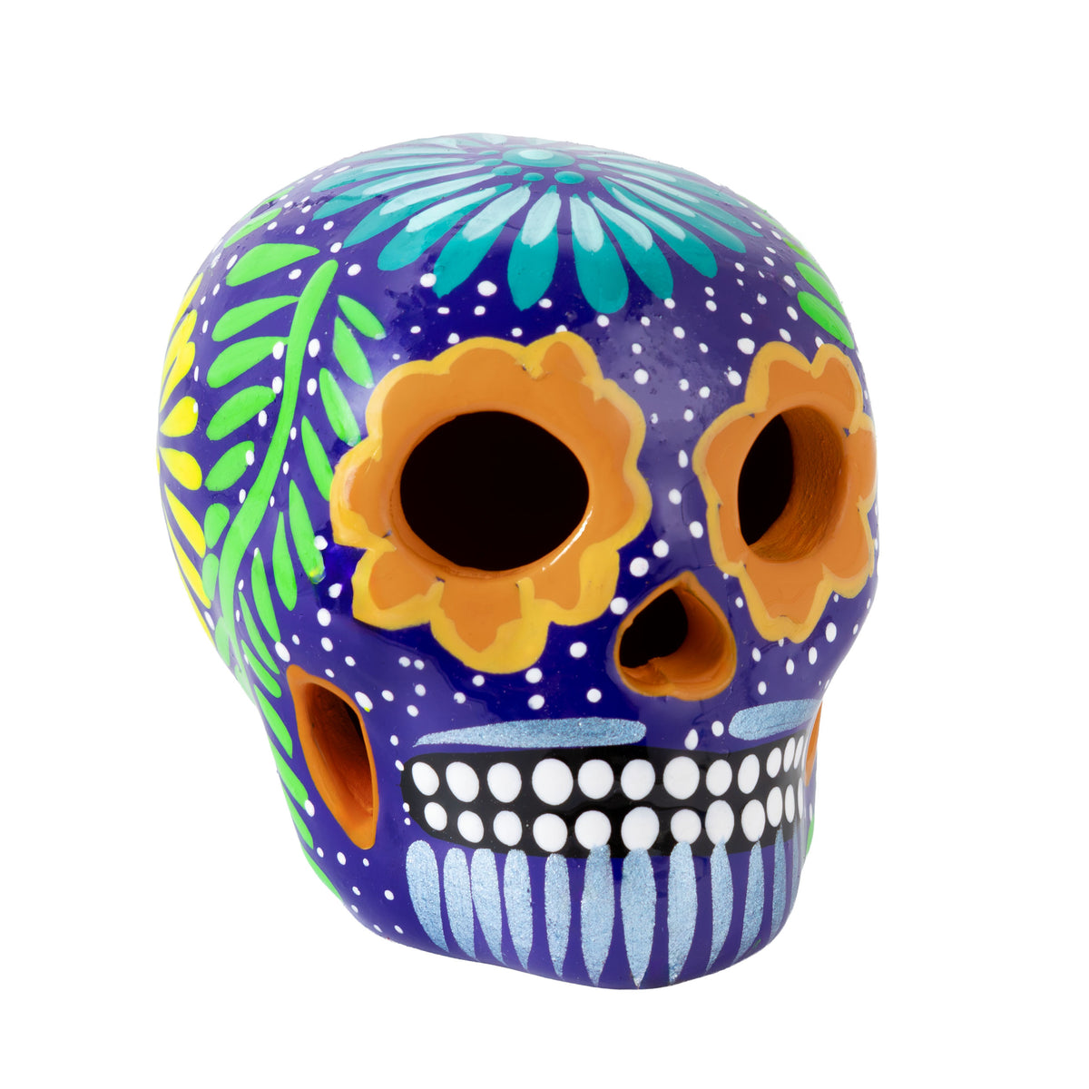 Hand Painted Clay Sugar Skull, Calaveras
