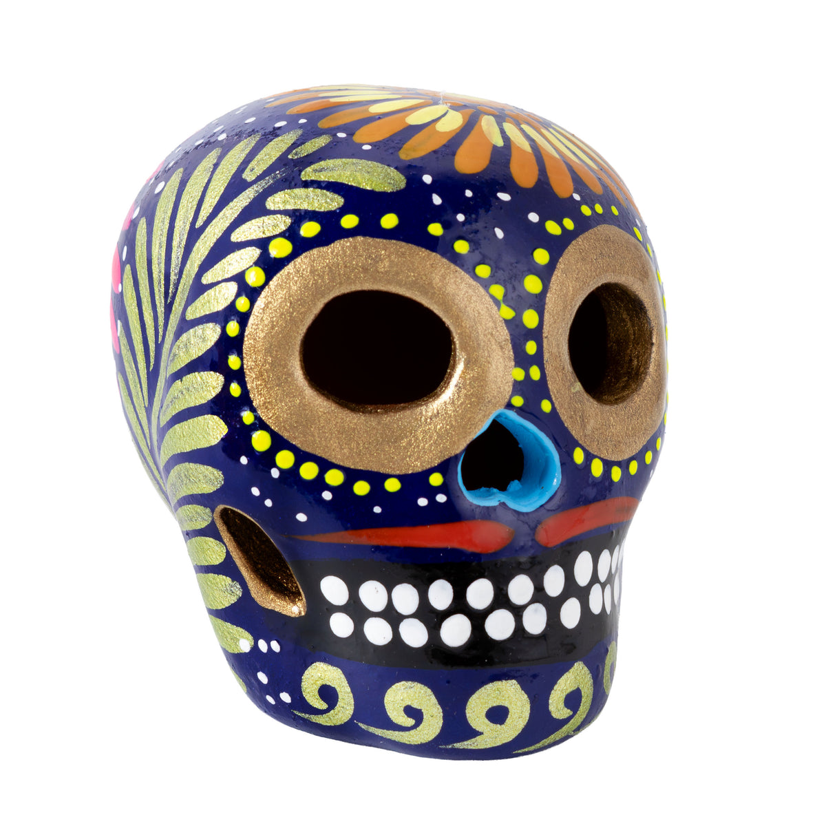 Hand Painted Clay Sugar Skull, Calaveras