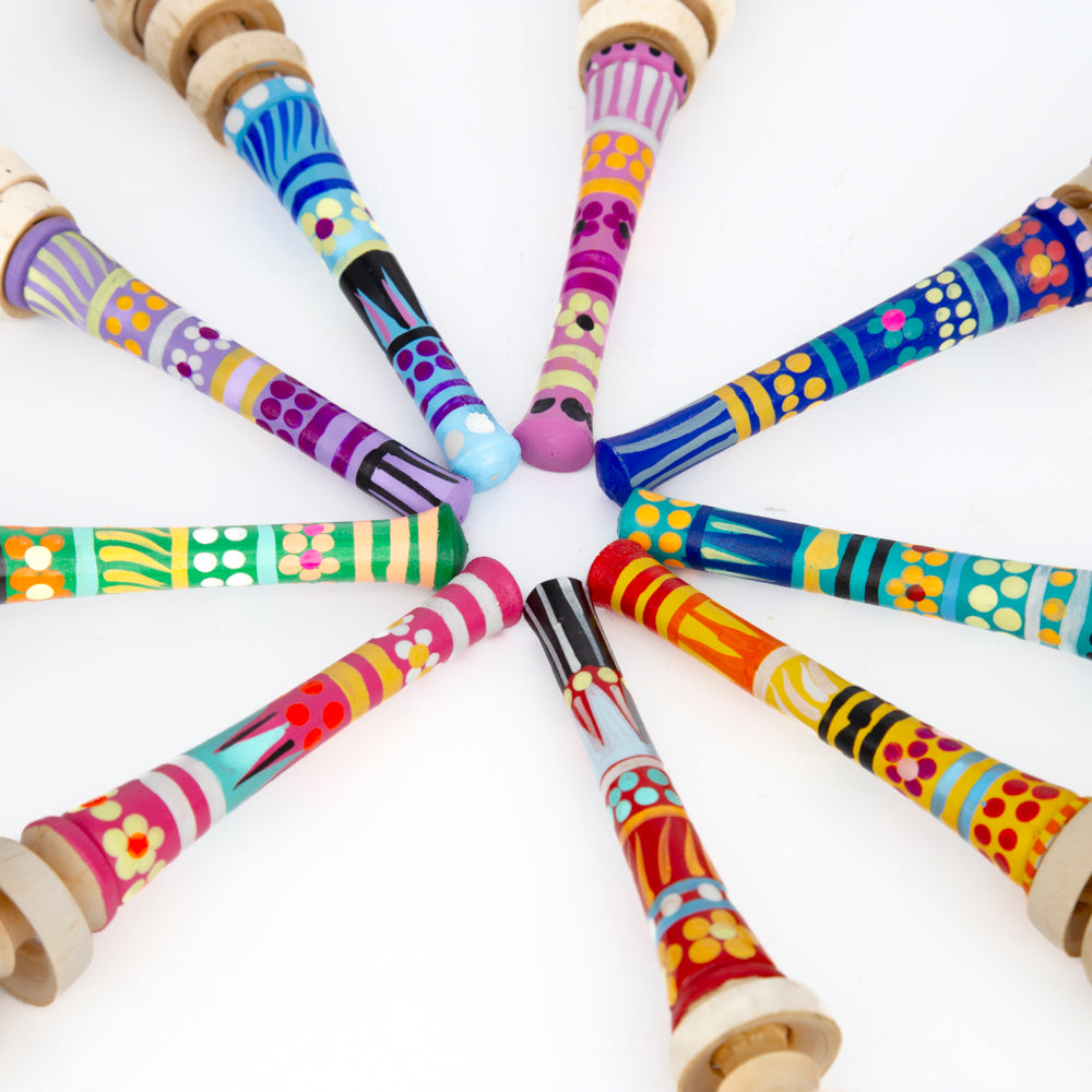 Colorful Hand-Painted Mug Size Molinillo