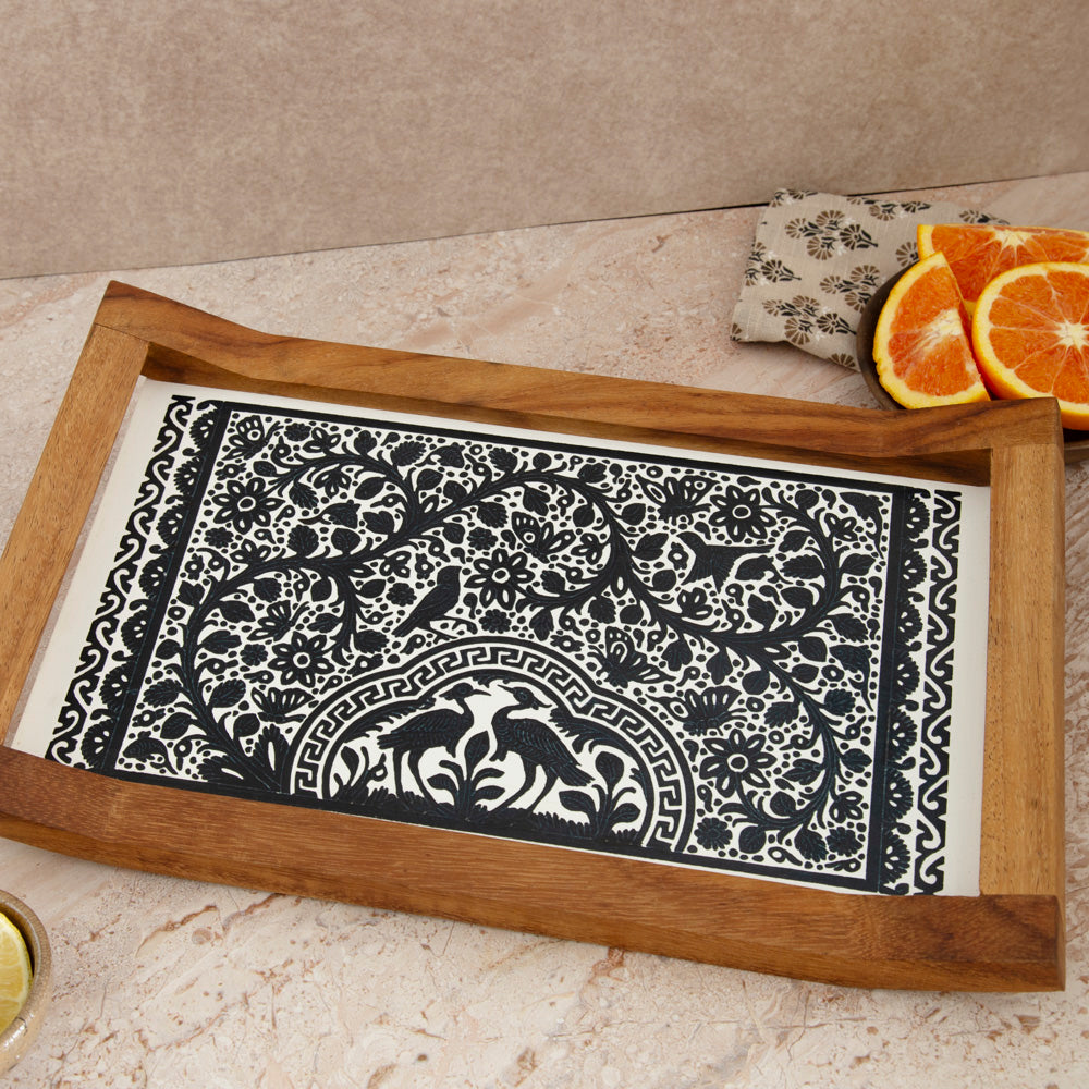 Small Olinalá Parota Solid Wood Serving Tray