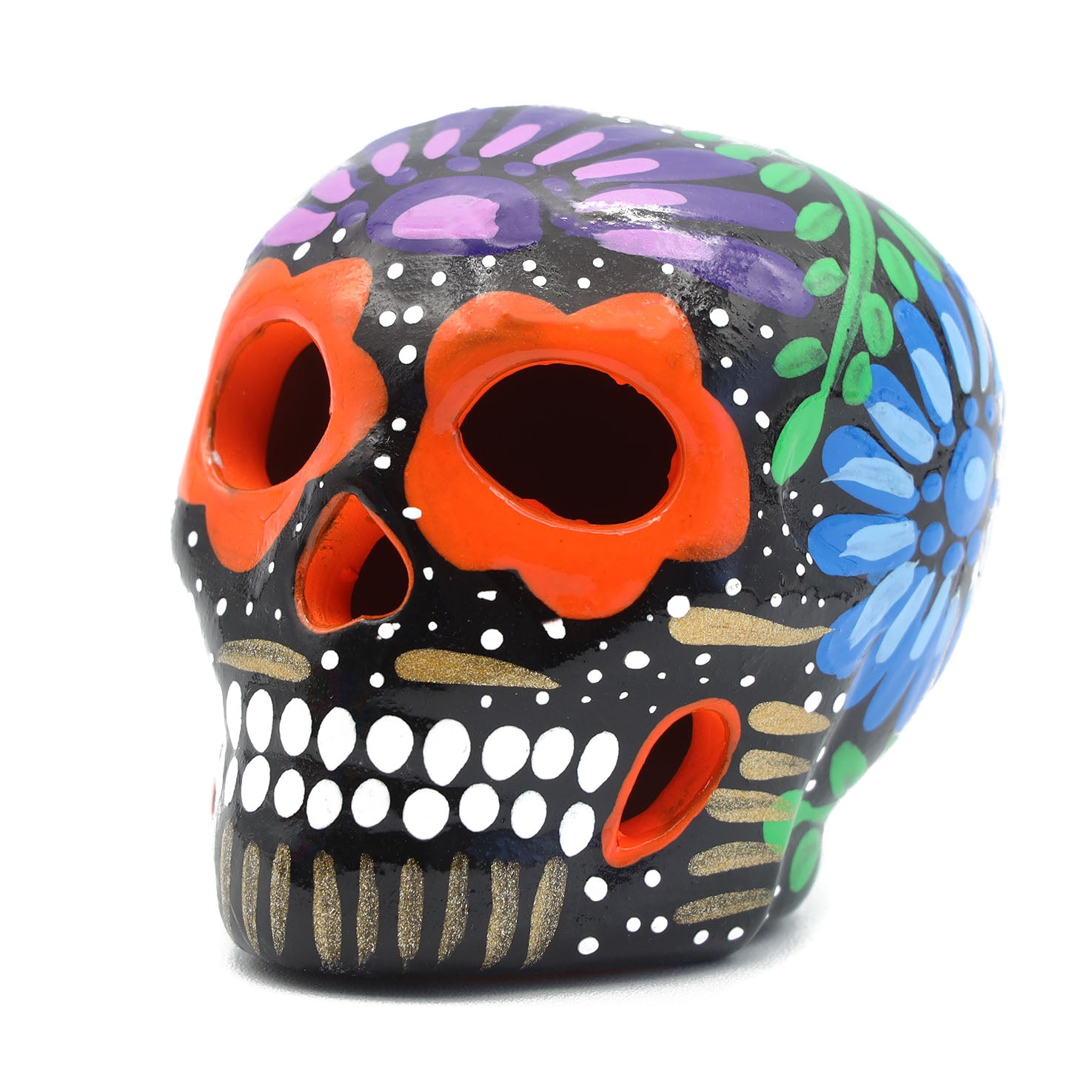 Hand Painted Clay Sugar Skull, Calaveras