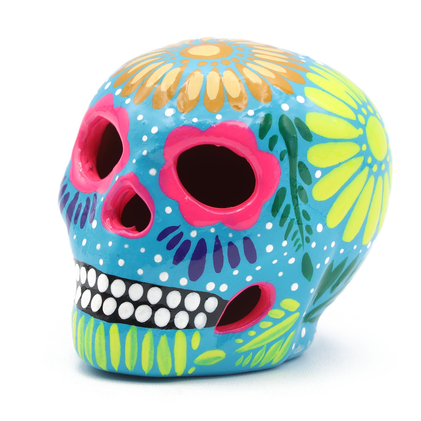 Hand Painted Clay Sugar Skull, Calaveras