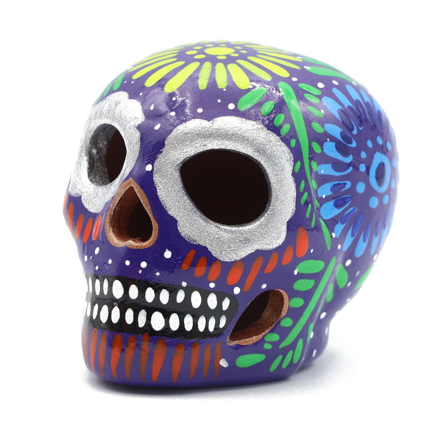 Hand Painted Clay Sugar Skull, Calaveras