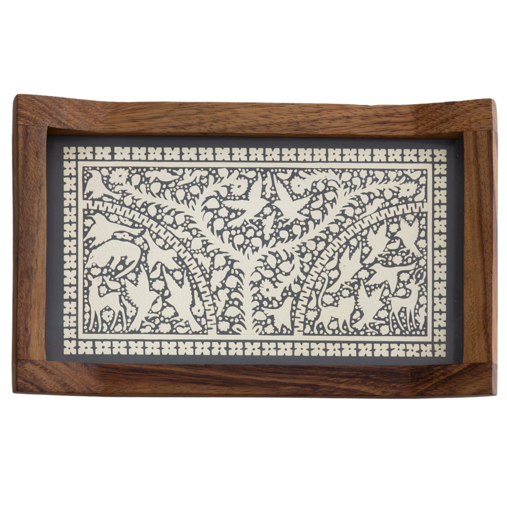 Small Olinalá Parota Solid Wood Serving Tray