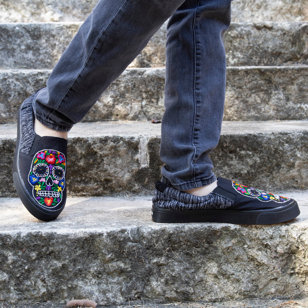 San Antonino Sugar Skull Multicolor Embroidered Sneakers