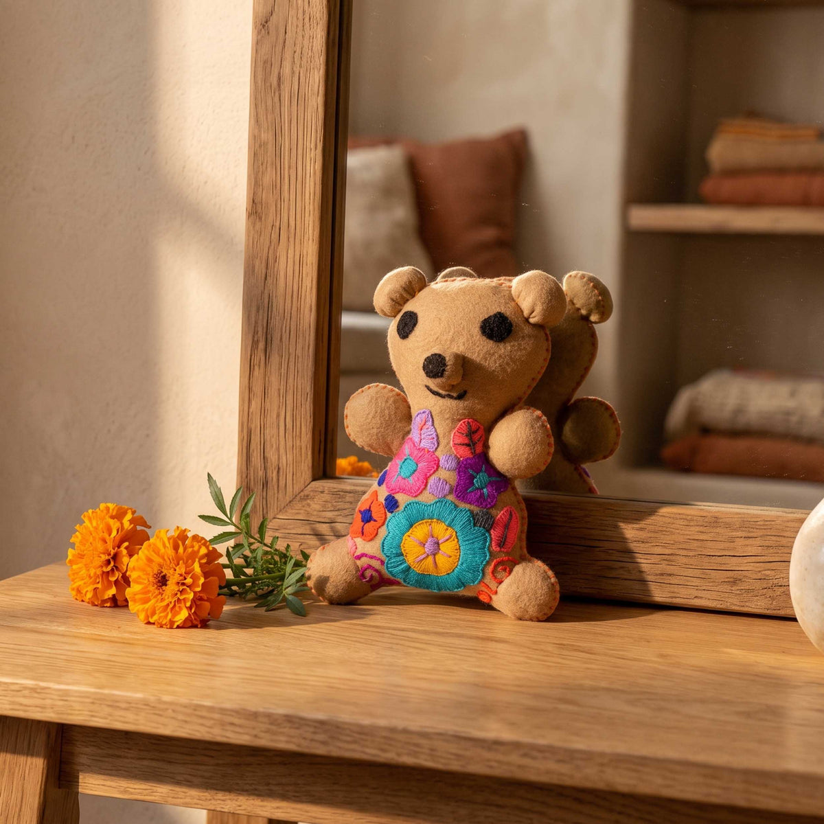 Osito Bear Hand-Embroidered Stuffed Animal
