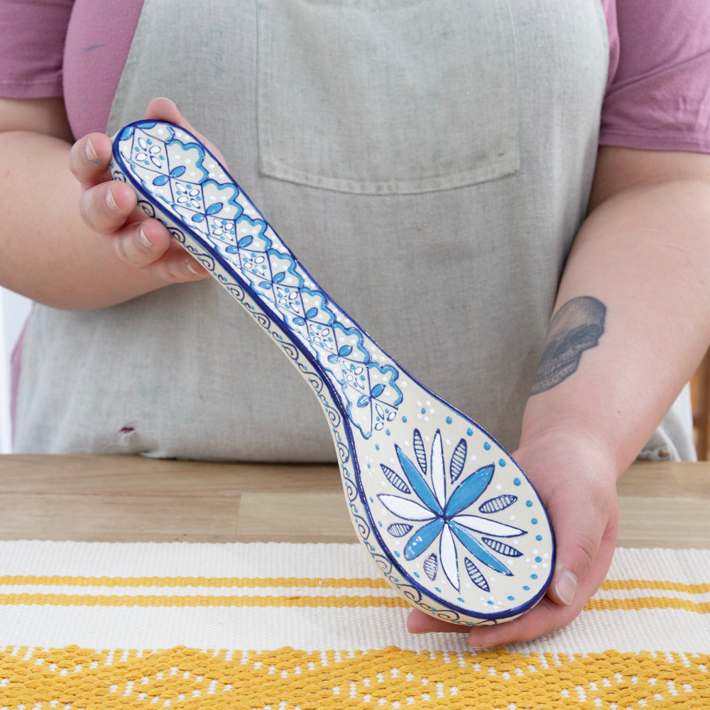 Coyoacán Hand-Painted Ceramic Spoon Rest