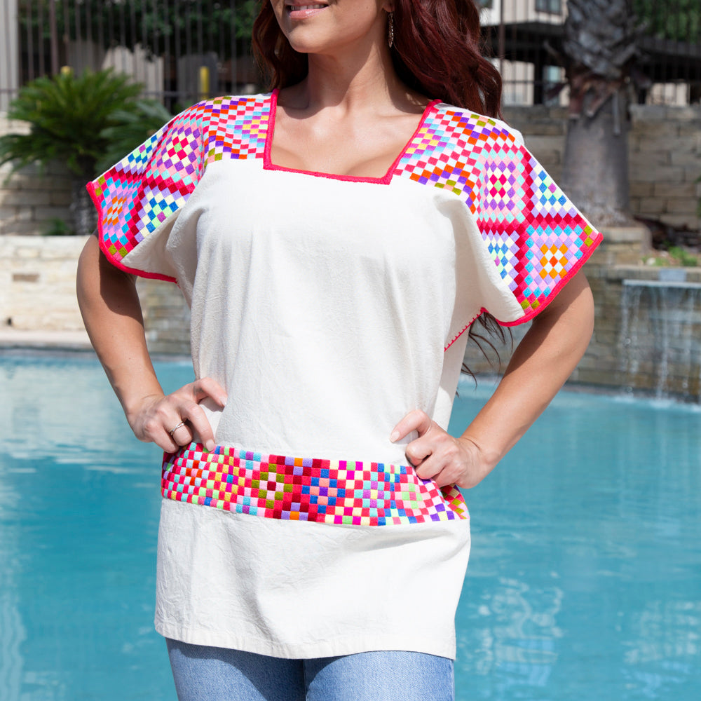 Neon Ch'ol Modern Huipil Blouse