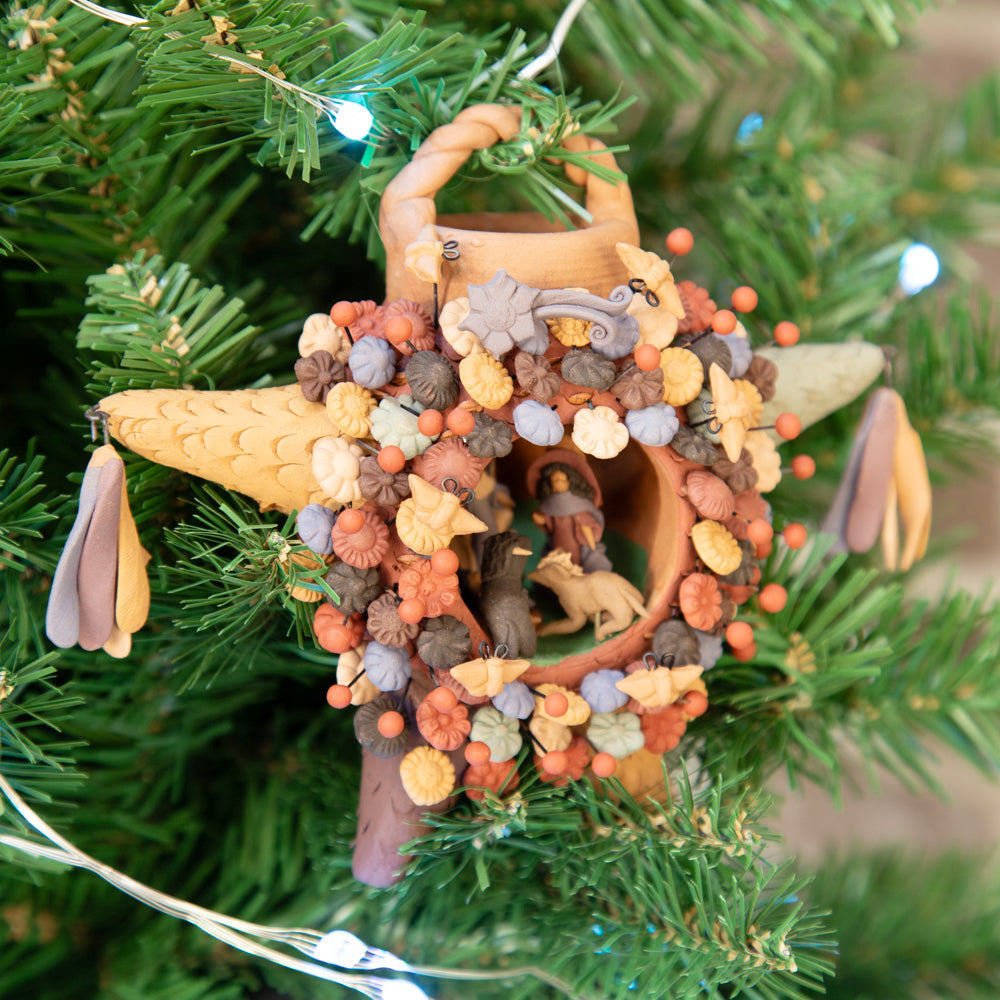 Piñata Nativity Pigmented Clay Sculpture